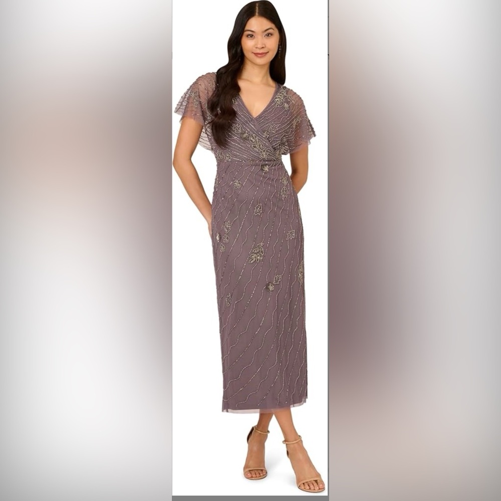 Elegant Mauve Evening Dress